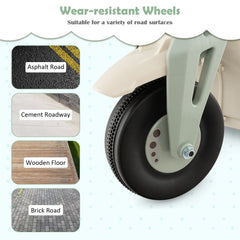 6V 3 Wheel Kids Ride On Motorcycle with Bubble Maker and LED Headlight, Beige