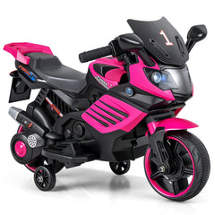 6V Kids Ride On Motorcycle with Horn, Music, Volume and Battery Indicator, Pink