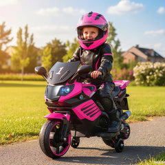 6V Kids Ride On Motorcycle with Horn, Music, Volume and Battery Indicator, Pink