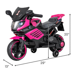 6V Kids Ride On Motorcycle with Horn, Music, Volume and Battery Indicator, Pink
