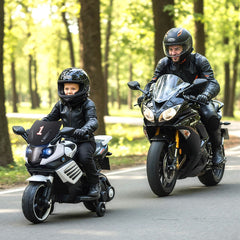 6V Kids Ride On Motorcycle with Anti Slip Wheels and Five Surface Range, White