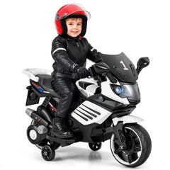 6V Kids Ride On Motorcycle with Anti Slip Wheels and Five Surface Range, White