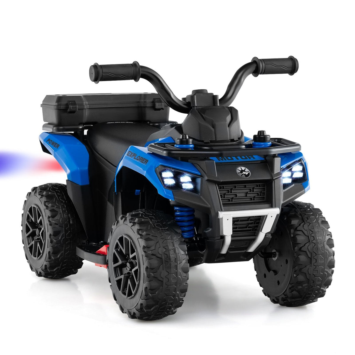 6V Kids Ride On ATV with Water Spray Function and Lidded Storage Box, Blue