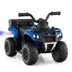 6V Kids Ride On ATV with Water Spray Function and Lidded Storage Box, Blue