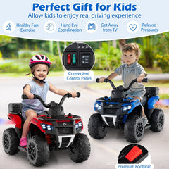 6V Kids Ride On ATV with Water Spray Function and Lidded Storage Box, Blue