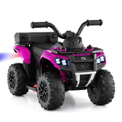6V Kids Ride On ATV with Spray Function, Bright Headlight and Foot Pad, Pink