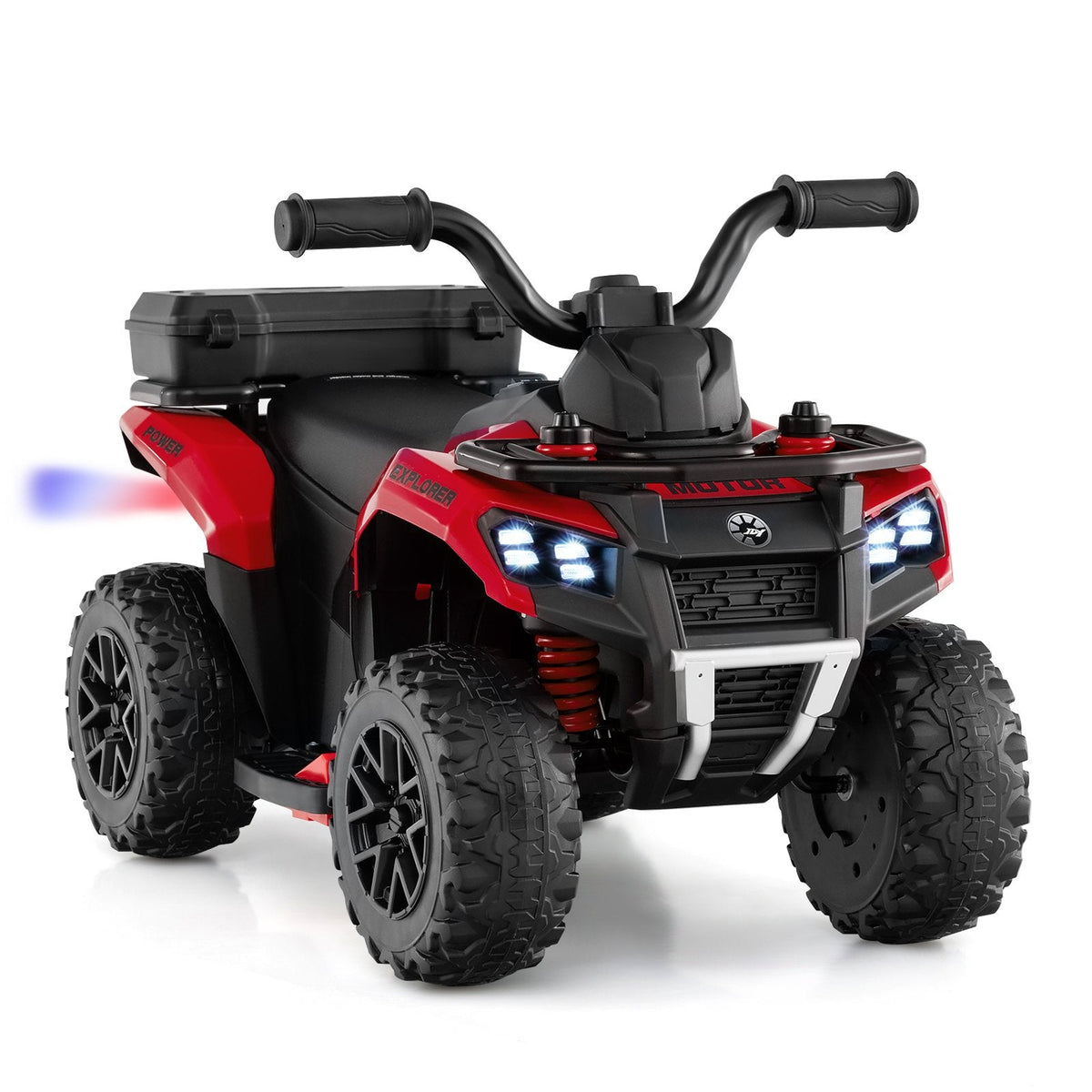 6V Kids Ride On ATV with Spray Function, USB Music and Battery Indicator, Red