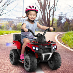 6V Kids Ride On ATV with Spray Function, USB Music and Battery Indicator, Red
