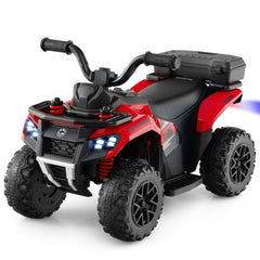 6V Kids Ride On ATV with Spray Function, USB Music and Battery Indicator, Red
