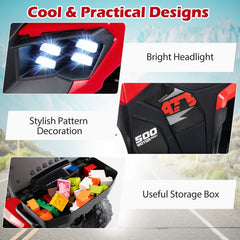 6V Kids Ride On ATV with Spray Function, USB Music and Battery Indicator, Red