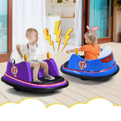 Kids Ride On Bumper Car with 360 Degree Joystick Steering, Universal Wheel, Light Ring and Parent Remote, Ages 2 to 5, Purple