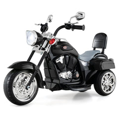 6V 3 Wheel Toddler Chopper Motorbike with 18W Motor and 80 Degree Adjustable Headlight, Black