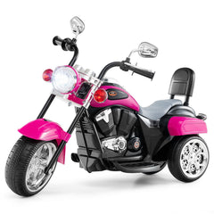 6V 3 Wheel Toddler Chopper Motorbike with Safety Reflectors and 11.5 Inch Saddle Height, Hot Pink