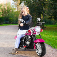 6V 3 Wheel Toddler Chopper Motorbike with Safety Reflectors and 11.5 Inch Saddle Height, Hot Pink