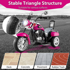 6V 3 Wheel Toddler Chopper Motorbike with Safety Reflectors and 11.5 Inch Saddle Height, Hot Pink