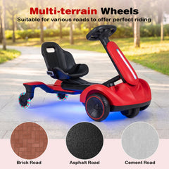 6V Kids Ride On Drift Kart with Auxiliary Anti Tip Wheels and 6.5 Inch Drive Wheel, Red