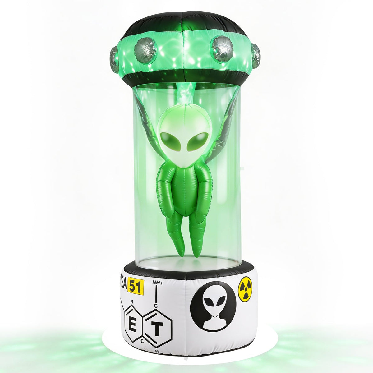 7.4 FT Halloween Inflatable Alien with Rotating Flashing Green Lights