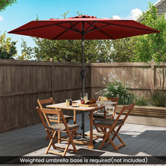 7.5 feet Outdoor Patio Heavy Duty Market Umbrella with Push Button Tilt-Burgundy