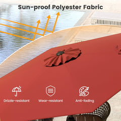 7.5 feet Outdoor Patio Heavy Duty Market Umbrella with Push Button Tilt-Burgundy