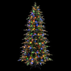 7.5 FT Pre-Lit Artificial Christmas Tree, Dual Layer PVC and PE, 1195 Tips, 400 LEDs, 11 Modes