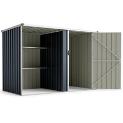 7.6 x 4 Ft Outdoor Metal Storage Shed with Lockable Single Door-Gray