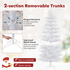 7 FT White Coral Branch Christmas Tree with 923 Colour Changing RGB LEDs, 17 Effects and Remote