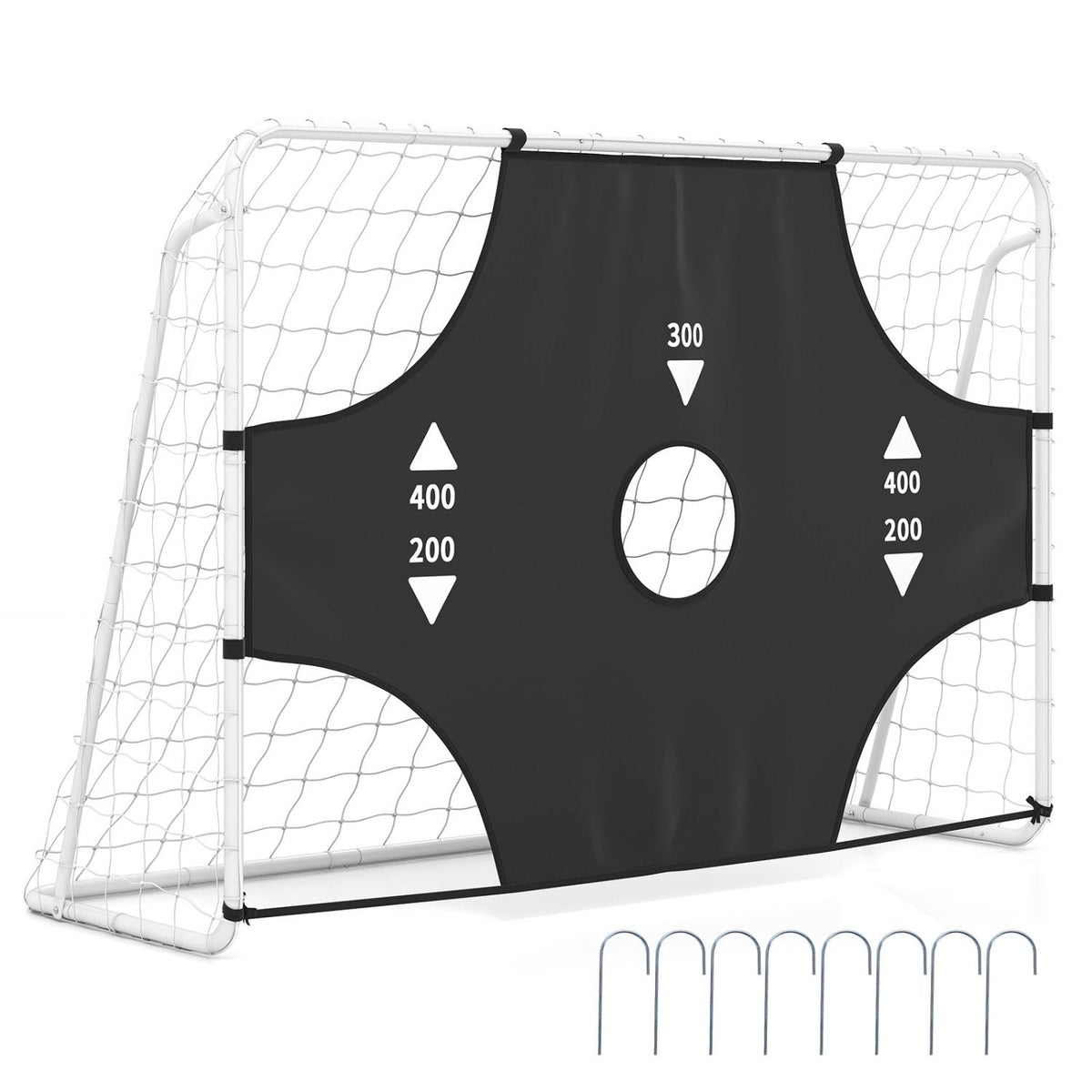 7 ft x 5 ft Soccer Goal Set for Backyard 2-in-1 Football Net with Removable Target Cloth