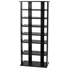 7-Tier Dual Shoe Rack Free Standing Shelves Storage Shelves Concise-Black
