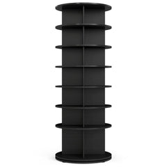 7-Tier Rotating Shoe Rack Tower Freestanding Spinning Shoe Organizer-Black