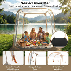 7 x 7 FT Pop Up Sports Tent Clear Bubble Tent All-Weather Waterproof Pod with Sealed Floor