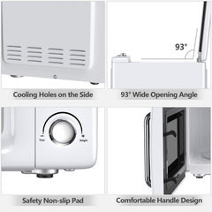 700W Retro Countertop Microwave Oven with 5 Micro Power and Auto Cooking Function-White