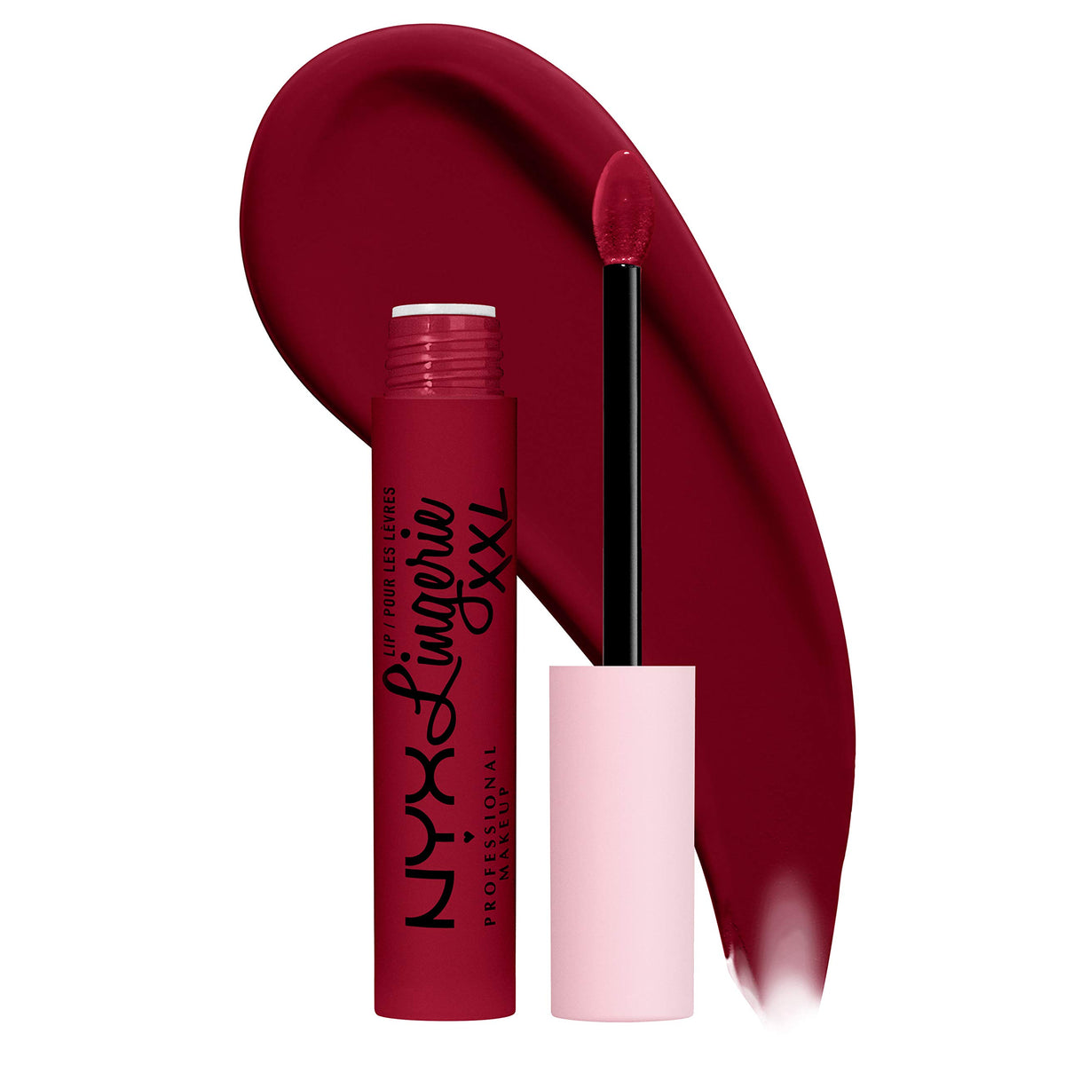 NYX PROFESSIONAL MAKEUP, Lip Lingerie XXL Matte Liquid Lipstick, Vegan Formula - 22 SIZZLIN' (Warm Red)