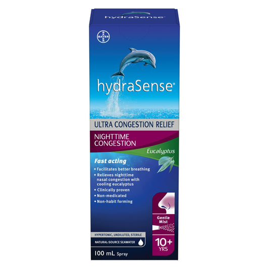 HydraSense Eucalyptus Nasal Spray, Specialty Nasal Care, With Refreshing Eucalyptus and Mint, 100 mL