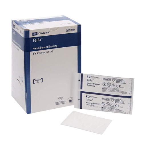 Covidien 1961 Telfa Non-Adherent Dressing, 2" x 3" (Pack of 100)
