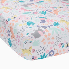 Rainbow Jungle Fitted Crib Sheet