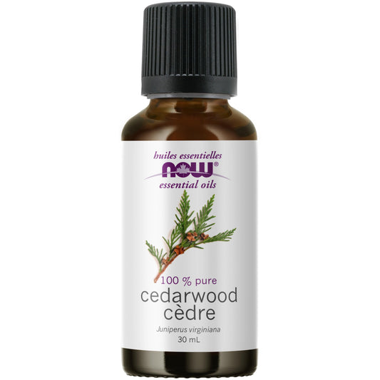 NOW Essential Oils, Cedarwood Oil, Strengthening Aromatherapy Scent, Steam Distilled, 100% Pure, Vegan, Child Resistant Cap, 30mL