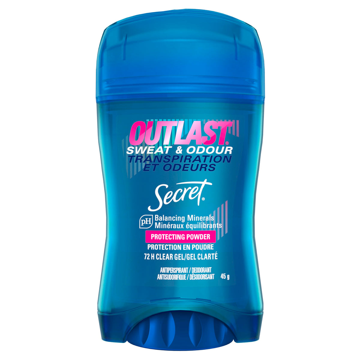 Secret Outlast Sweat & Odor Clear Gel Women's Antiperspirant Deodorant, Protecting Powder Scent, 45 grams