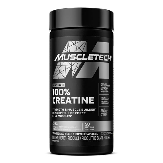 MuscleTech Platinum 100% Creatine | MuscleTech | Creapure | Muscle + Strength Builder for Men & Women | Workout Recovery Supplement | 100 Vegan Capsules | 50 Servings