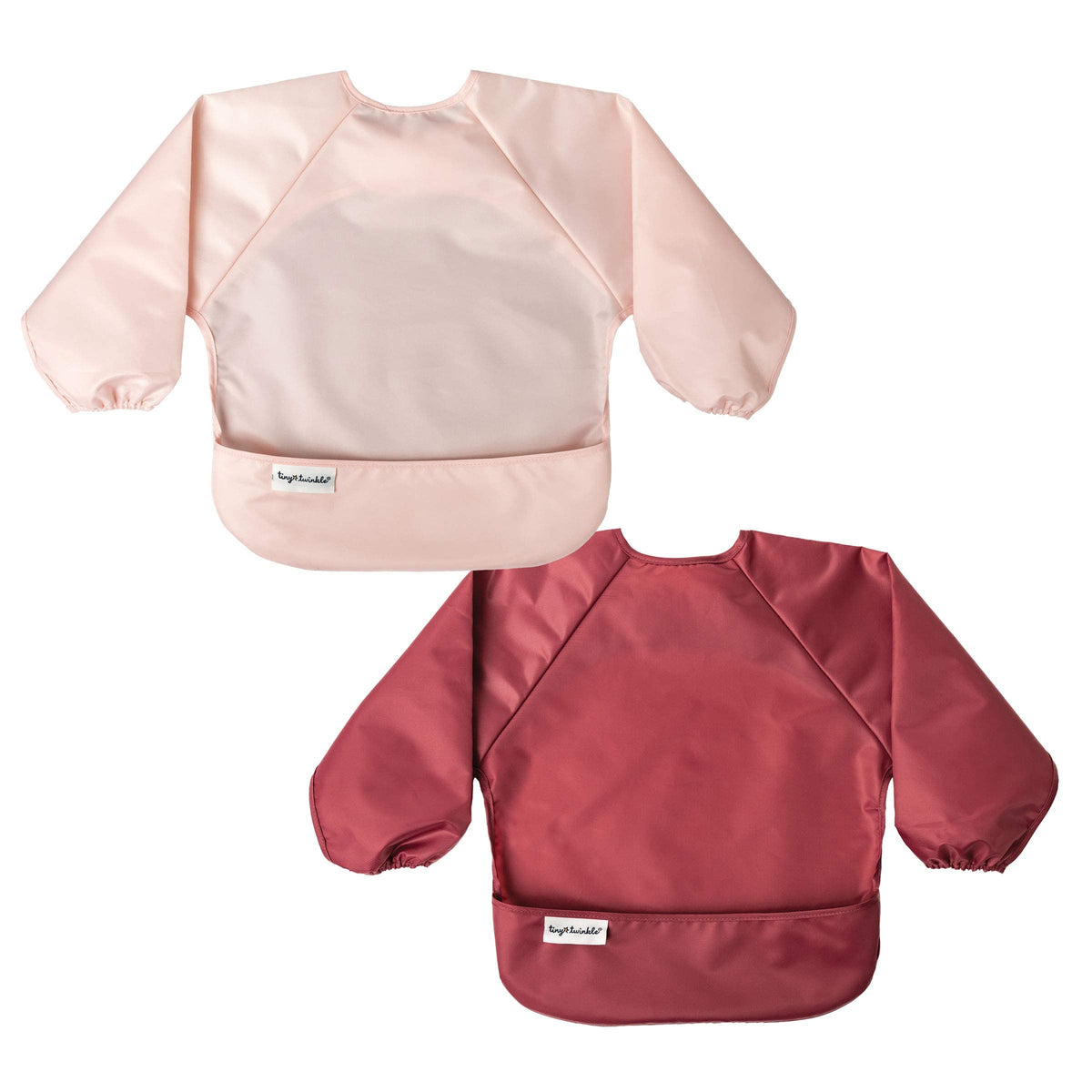 Tiny Twinkle - Full Sleeve Bib 2pk - Rose, Burgundy 6-24M
