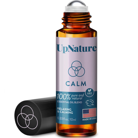 UpNature Calm Essential Oil Roll On - 100% Natural Stress Relief Aromatherapy - Relaxation Self Care Gifts Stocking Stuffers for Women - Nurse Essentials