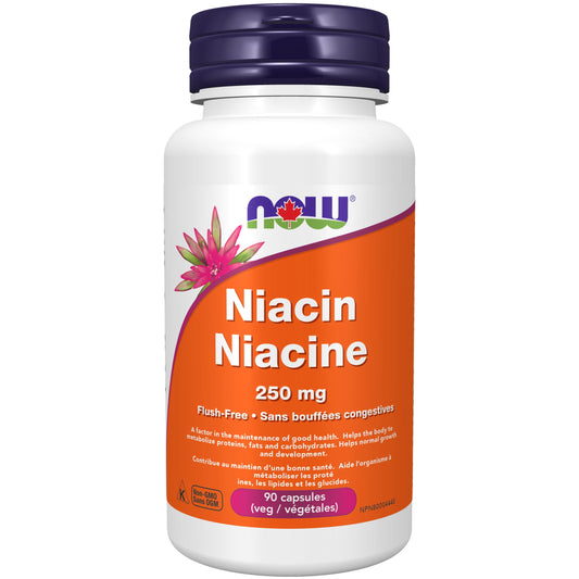 NOW Supplements, Niacin (Vitamin B-3) 250 mg, Flush-Free, Nutritional Health, 90 Veg Capsules