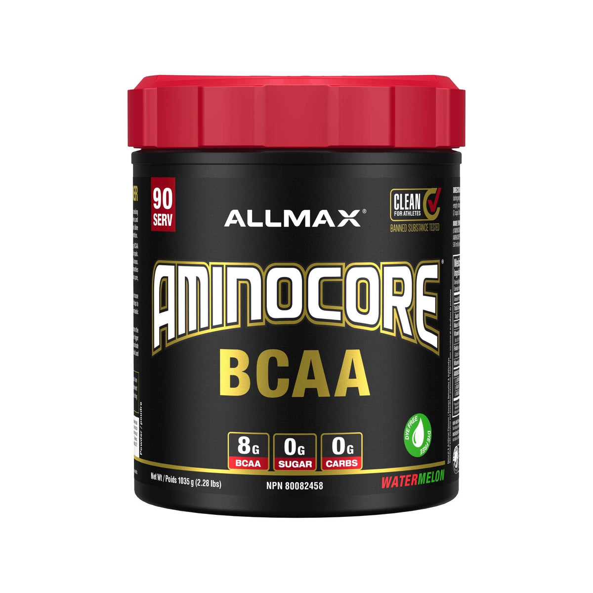 ALLMAX AMINOCORE BCAA Powder for Workout Muscle Recovery & Increased Endurance - Sugar Free, No Fillers 8.18 Grams Bcaas Amino Acids, B Vitamins for Women and Men - 90 Servings | Watermelon, 1035g
