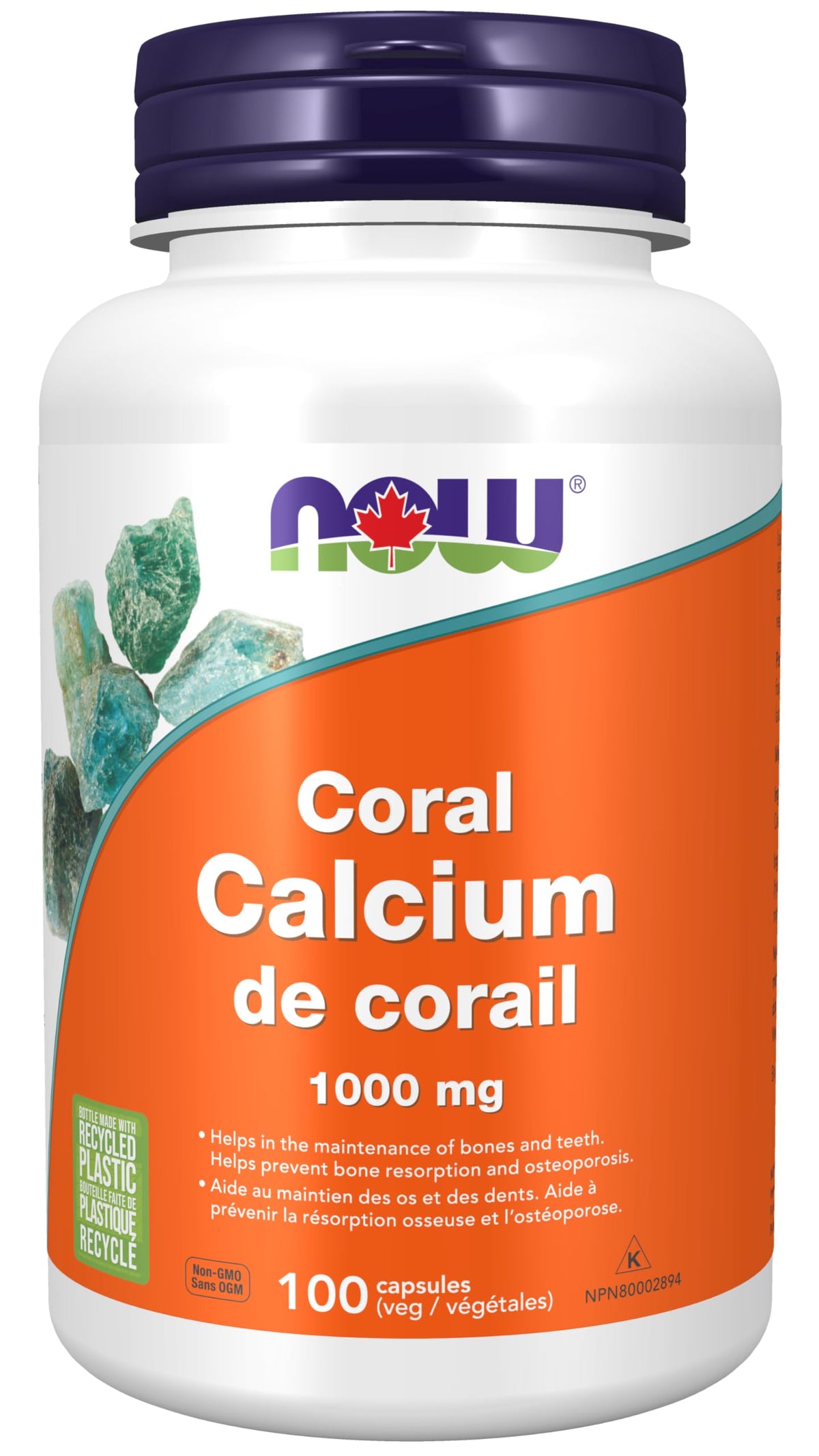 NOW Supplements, Coral Calcium 1,000 mg, Bone Health*, Healthy pH Balance*, 100 Veg Capsules