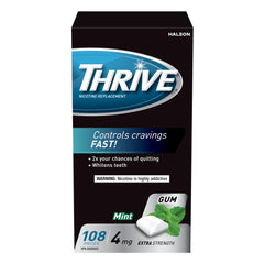 Thrive Nicotine Replacement Gum, 4mg Extra Strength, Mint, 108 Count