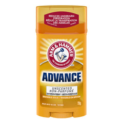 Arm & Hammer Advance Invisible Solid Antiperspirant Deodorant Stick, Unscented, 48H Protection, 73g