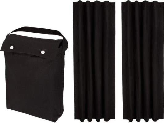 Amazon Basics Portable Window Blackout Curtain Shade with Suction Cups for Travel, Kids, and Baby Nursery - 127cm W x 198.12cm L, Black - 2-Pack