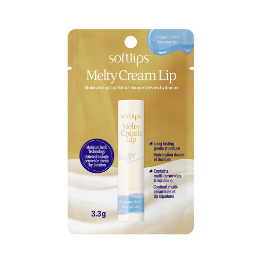 Softlips Melty Cream Lip | Fragrance Free Lip Balm | Long Lasting, Moisturizing, Hydrating and Nourishing Lip Care | Formulated with Triple Ceramides
