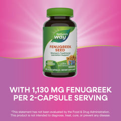 Nature's Way Fenugreek Seed – Breastfeeding Supplement – Lactation Support to Help Mothers Increase Breast Milk Production, Non-GMO - 180 Vegetarian Capsules, Value Size