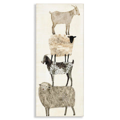 Stupell Industries Home Fun Stacked Sheep and Goats Farm Animals Stretched Canvas Wall Art, Multi-Color