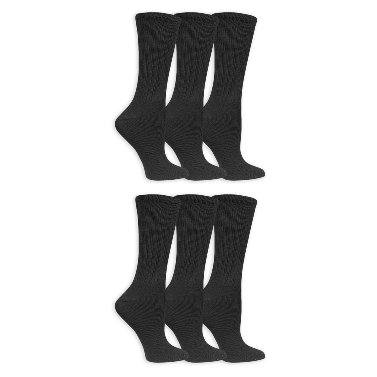 Dr. Scholl's Women's Diabetes & Circulator Socks-4 & 6 Pair Packs-Non-Binding Moisture Management, White - Crew (6 Pairs), 8-12